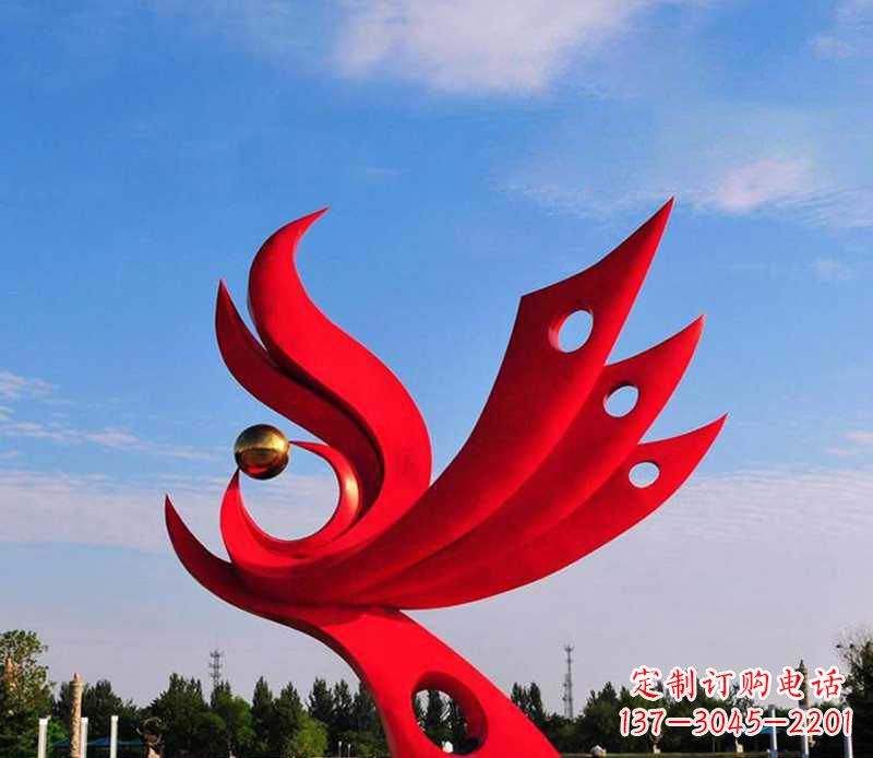 潍坊不锈钢凤凰宝地雕塑