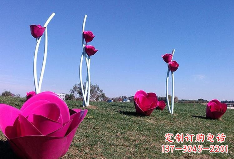 潍坊不锈钢玫瑰雕塑美丽的艺术之作