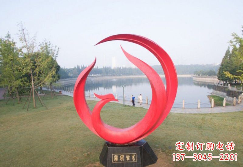 潍坊不锈钢公园抽象凤凰雕塑