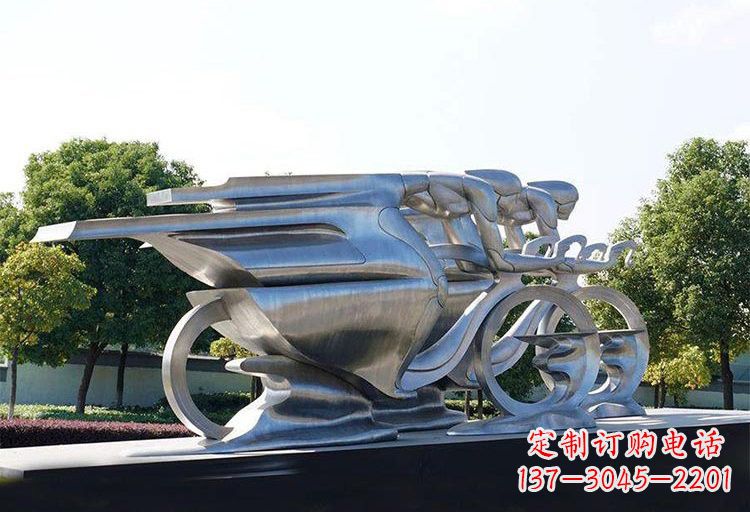 潍坊不锈钢自行车雕塑——精美绝伦