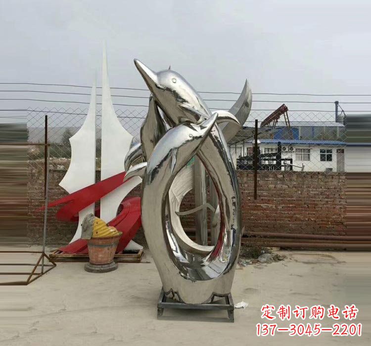 潍坊不锈钢海豚雕塑——象征着动物自由的象征