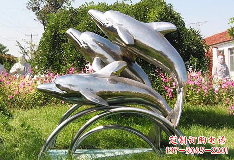 潍坊不锈钢海豚雕塑——点亮公园的精灵