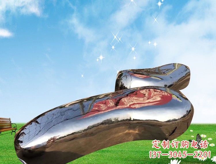 潍坊不锈钢公园鹅卵石镜面雕塑