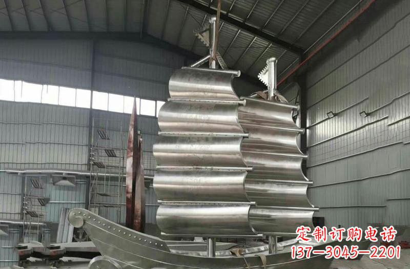 潍坊不锈钢公园帆船雕塑222
