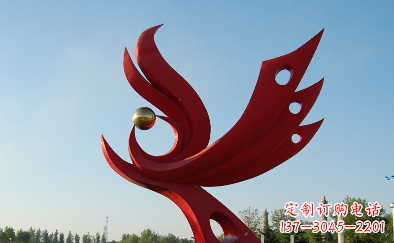 潍坊不锈钢公园凤凰雕塑 (2)