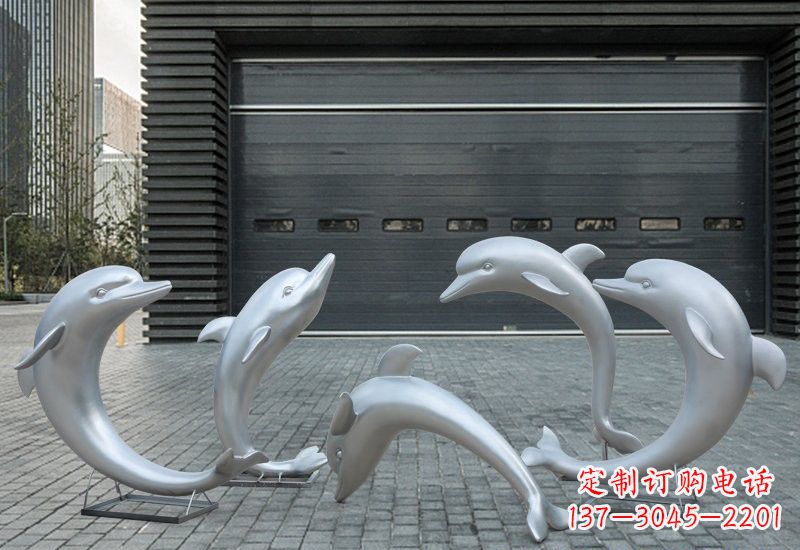 潍坊海豚的精灵——不锈钢公园海豚雕塑