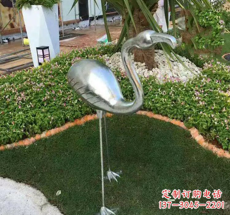 潍坊不锈钢公园火烈鸟雕塑2