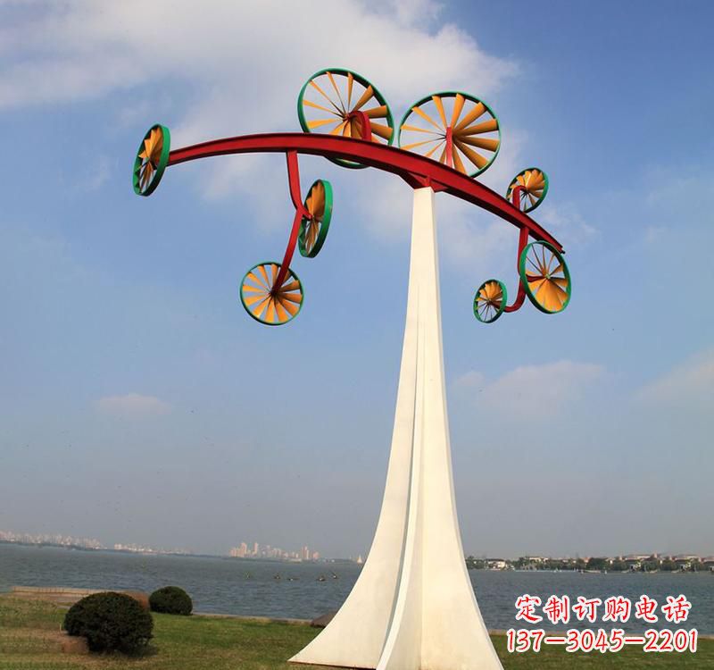 潍坊不锈钢公园景观风车雕塑