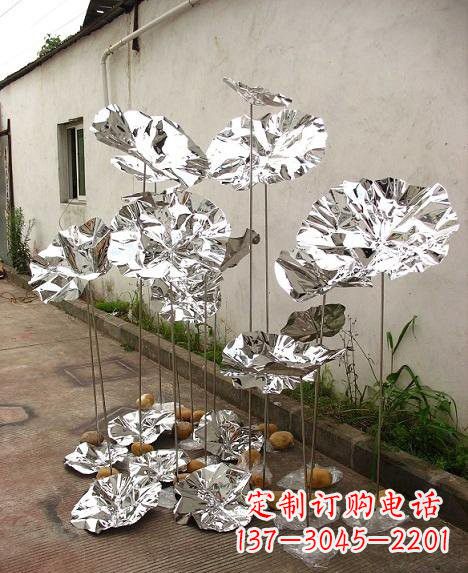 潍坊不锈钢公园镜面荷叶雕塑