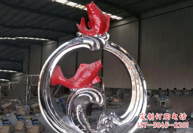 潍坊不锈钢跃龙门雕塑——浪漫传奇的见证