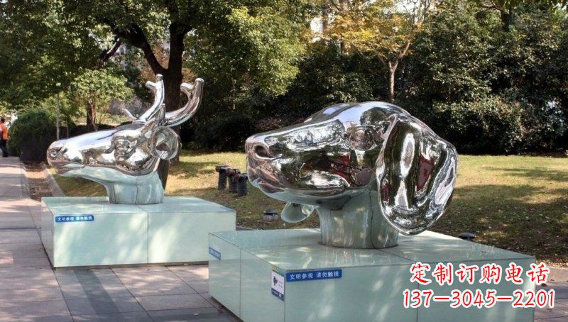 潍坊不锈钢十二生肖动物头像雕塑的魅力