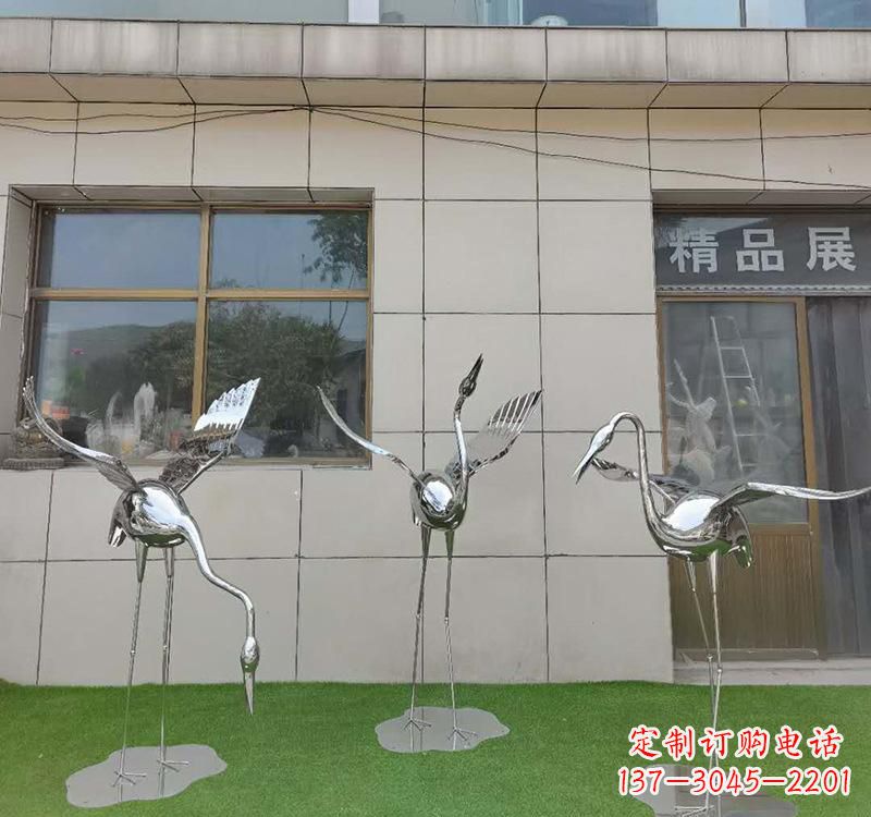 潍坊不锈钢仙鹤雕塑传承传统文化