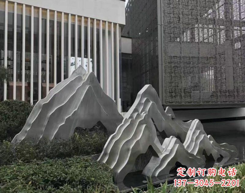 潍坊不锈钢公园小区精美的假山雕塑