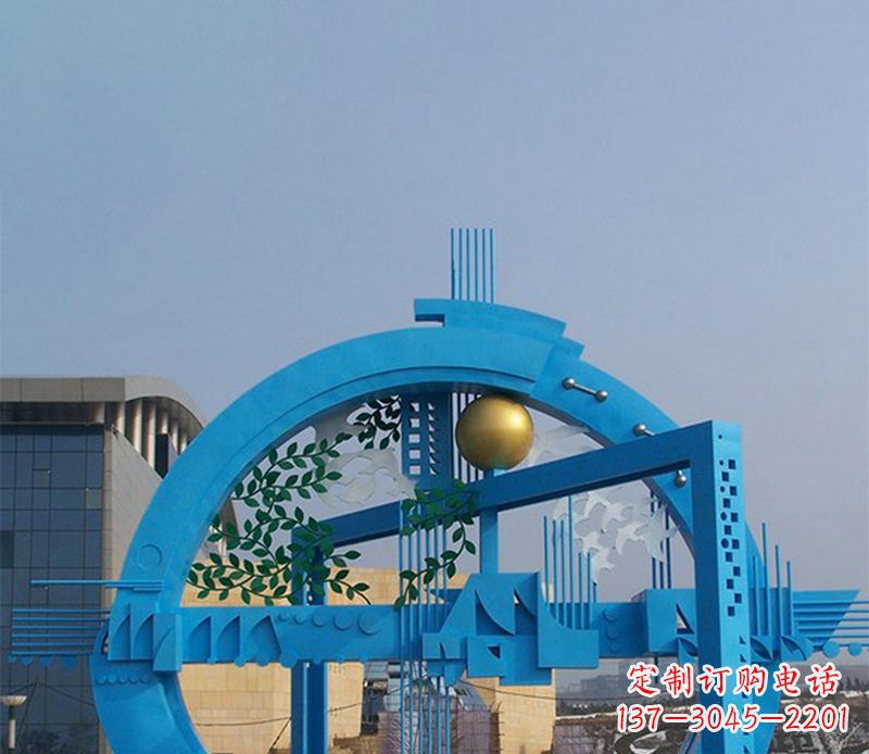 潍坊不锈钢拱桥雕塑美丽的艺术品