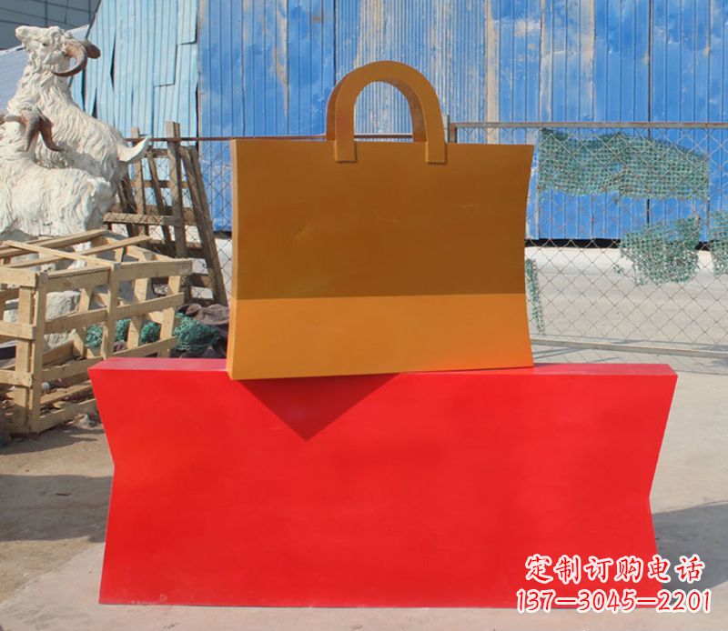 潍坊精美不锈钢购物袋雕塑