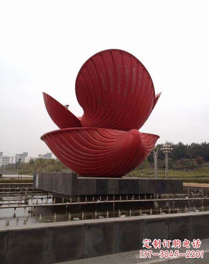 潍坊不锈钢贝壳喷泉雕塑——海洋之美无限