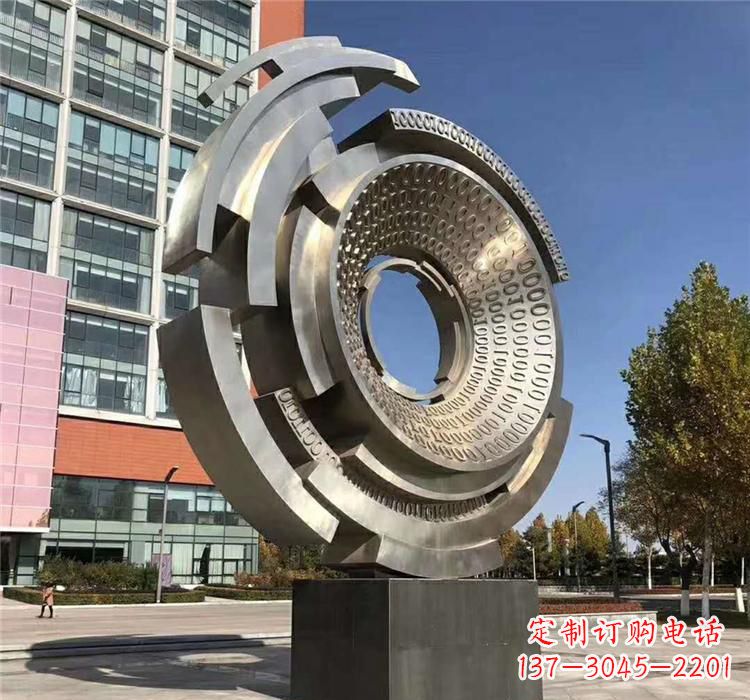 潍坊不锈钢齿轮雕塑流动的美丽