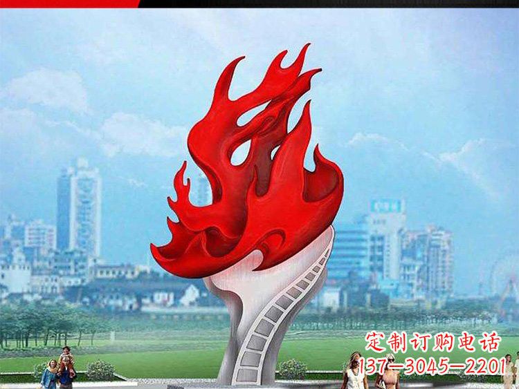 潍坊不锈钢火炬雕塑——激发民族自信的象征