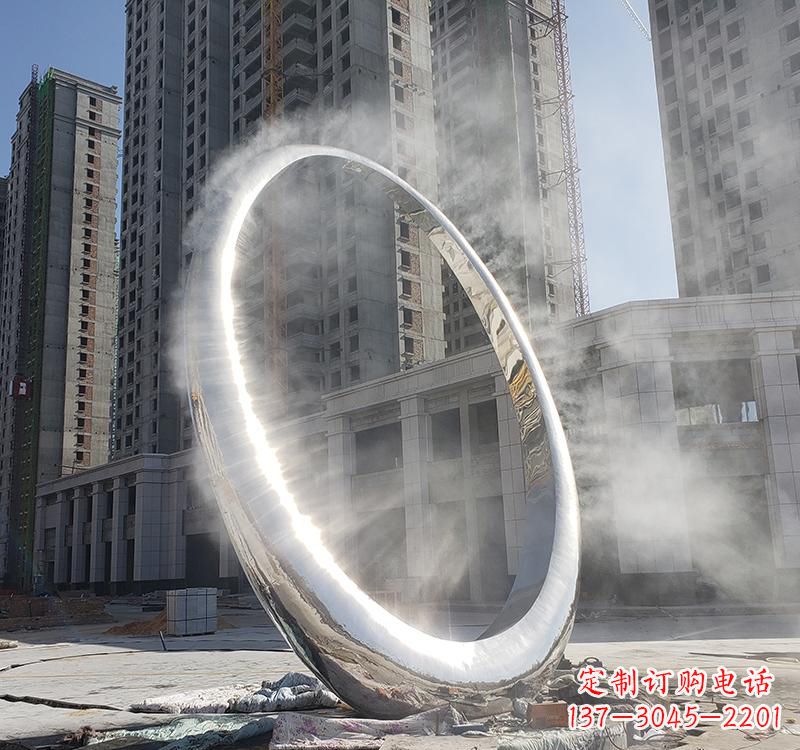潍坊不锈钢圆环雕塑给城市带来独特美感