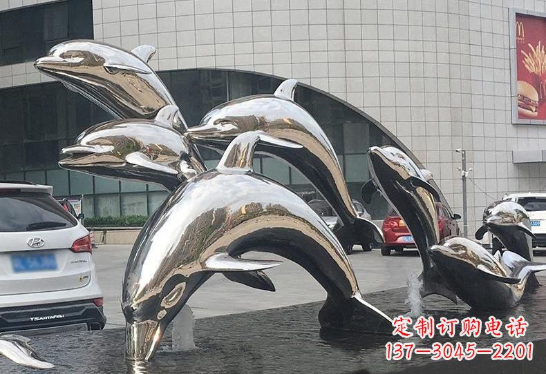 潍坊不锈钢海豚雕塑——精美绝伦