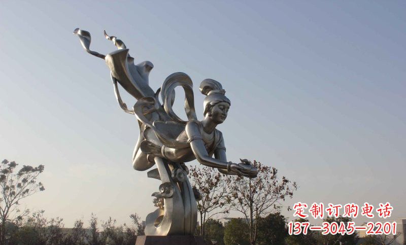 潍坊不锈钢蟠桃仙女雕塑美丽的传说