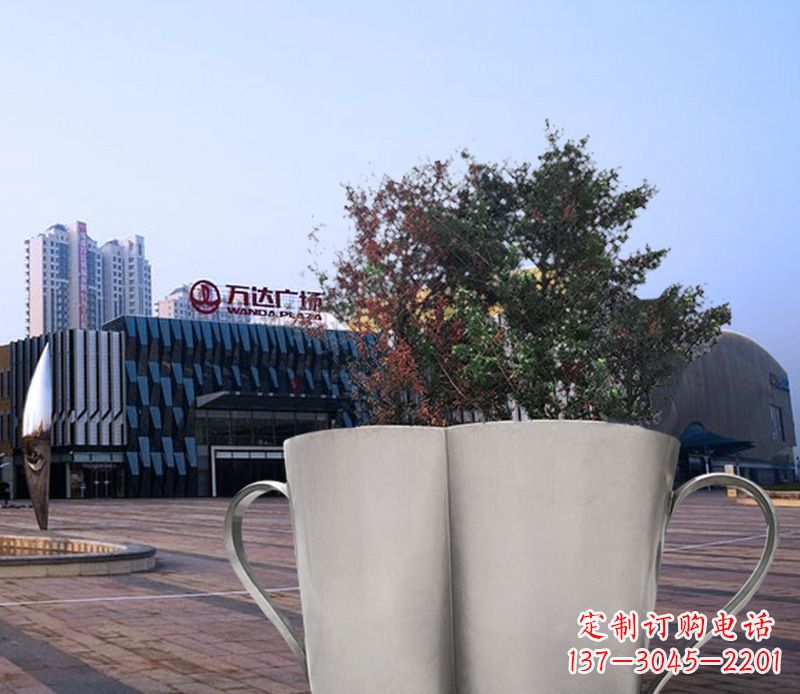 潍坊不锈钢花盆雕塑带来精致的艺术感受