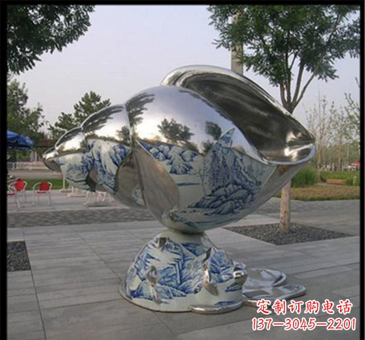 潍坊不锈钢海螺景观雕塑精美的海景景观