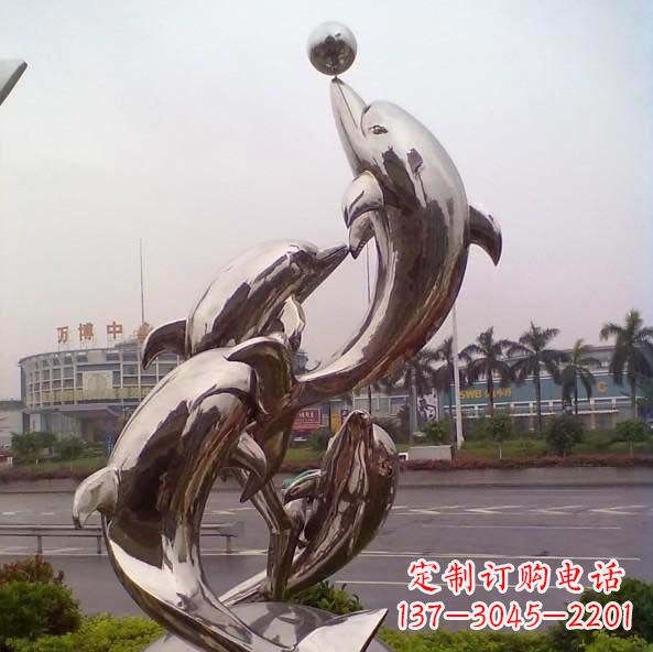 潍坊不锈钢海豚雕塑艺术之美