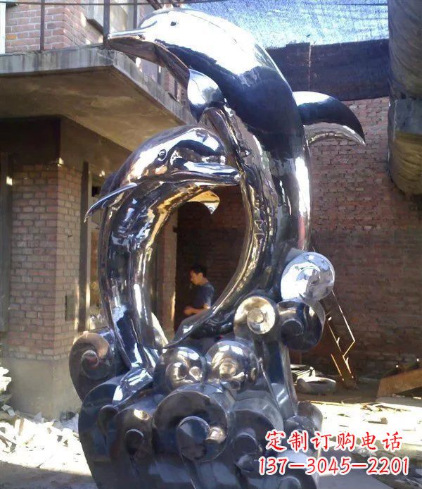 潍坊不锈钢海豚美观动态的雕塑
