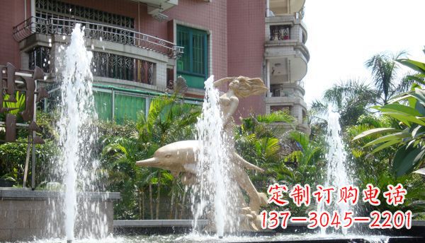 潍坊不锈钢海豚喷泉雕塑精美的海洋艺术
