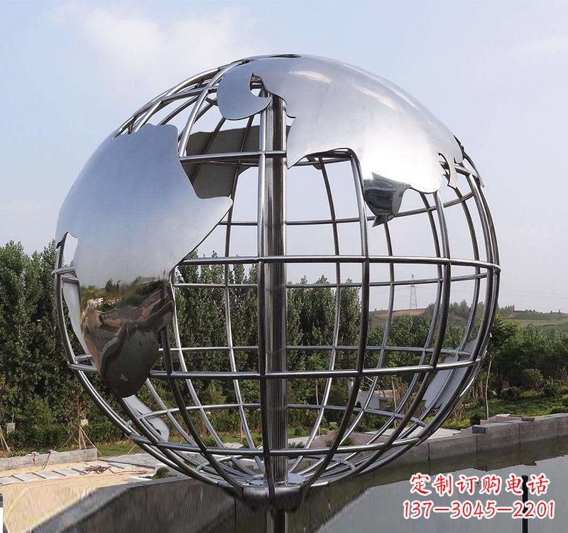 潍坊不锈钢户外地球仪雕塑一件既美观又能提醒人们环保的艺术品