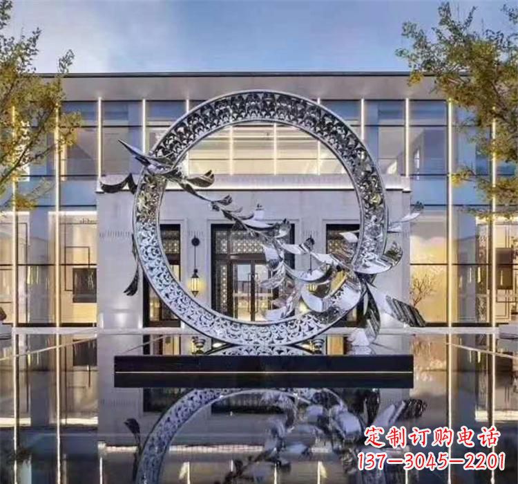 潍坊大雁飞翔，不锈钢户外雕塑雍容陈列
