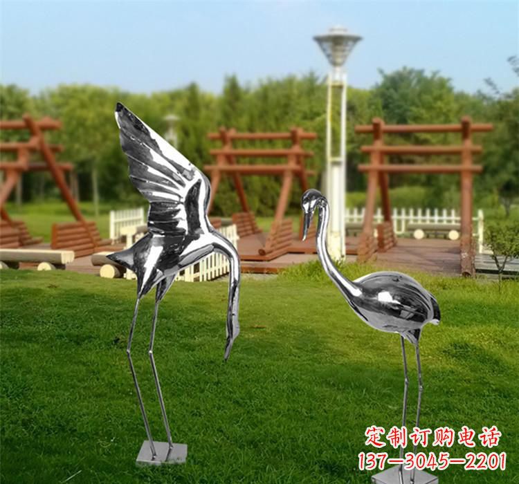 潍坊不锈钢仙鹤雕塑艺术精美、气质高雅