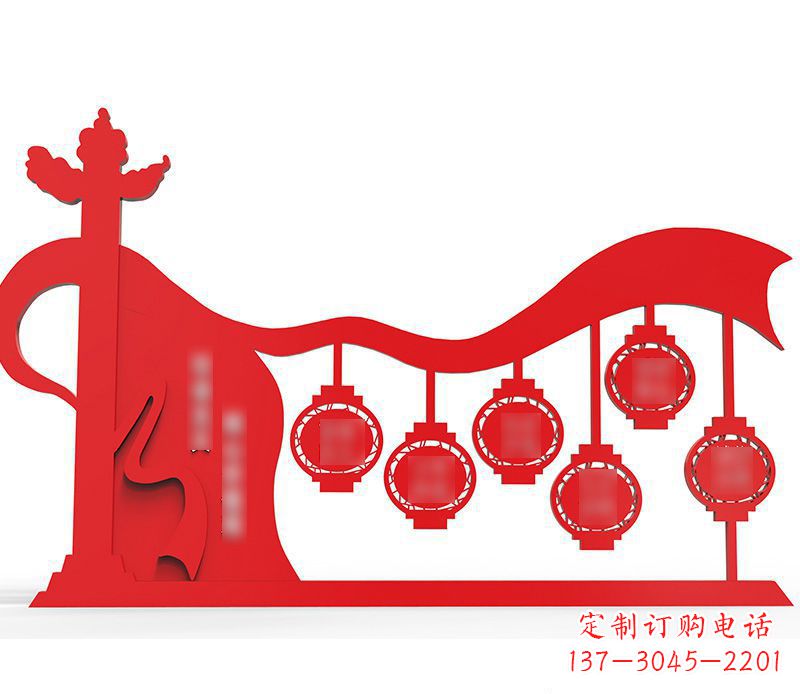 潍坊灯笼雕塑传承社会主义核心价值观