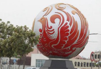 潍坊不锈钢凤凰浮雕圆球雕塑精美雕塑把艺术带到生活中