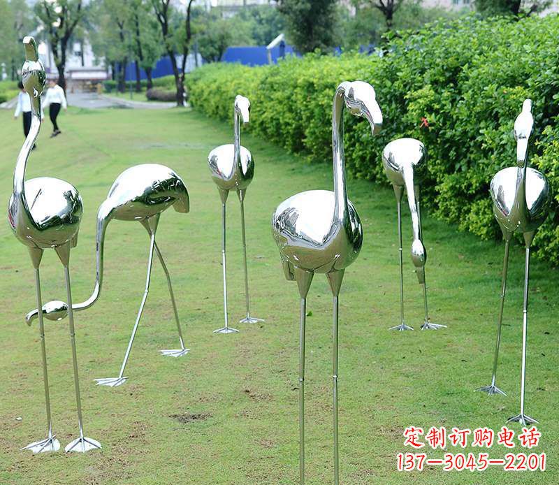 潍坊不锈钢火烈鸟雕塑美丽的艺术杰作