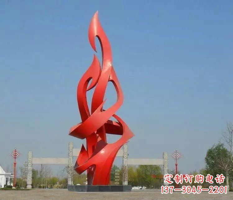 潍坊火苗雕塑点缀城市景观