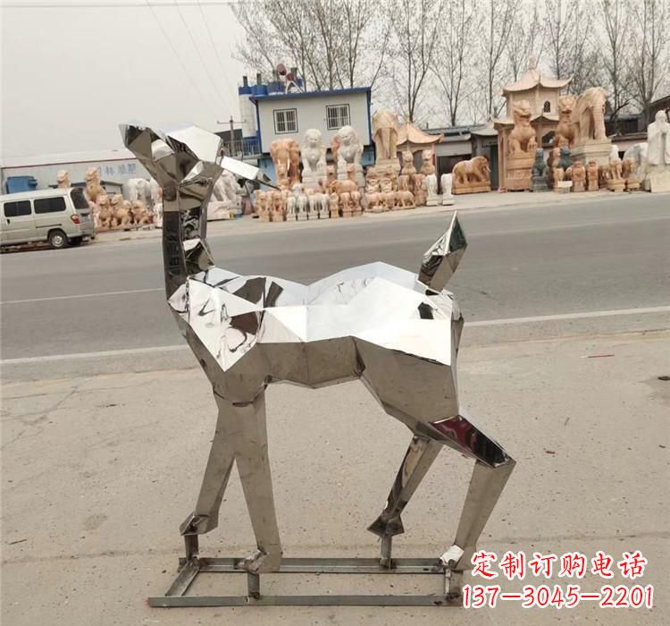潍坊不锈钢几何小鹿雕塑精美艺术品