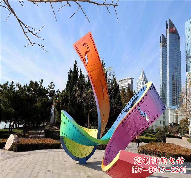 潍坊波浪状的不锈钢胶卷雕塑