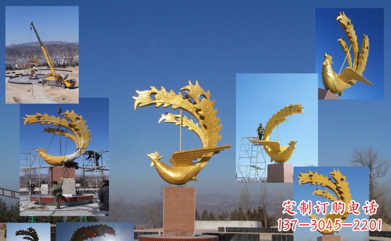 潍坊凤凰金色雕塑——展现凤凰之美