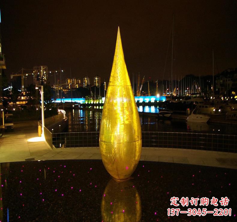 潍坊不锈钢水滴雕塑给环境带来美丽