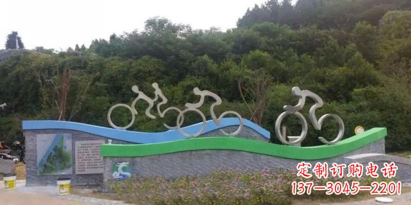 潍坊不锈钢自行车雕塑——给景区增添一抹绚烂