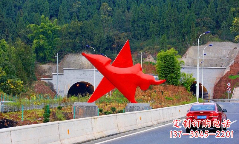潍坊不锈钢五角星雕塑标志着和平与希望