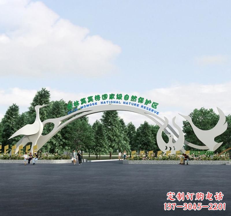 潍坊不锈钢景区拱门雕塑精美绝伦