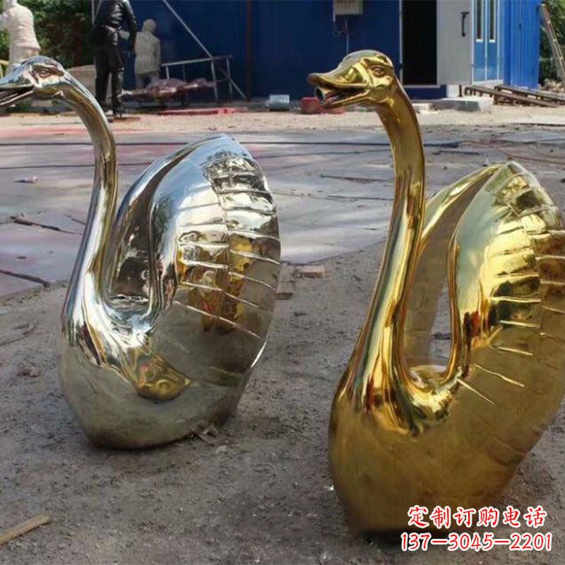 潍坊不锈钢天鹅雕塑精美而绚丽