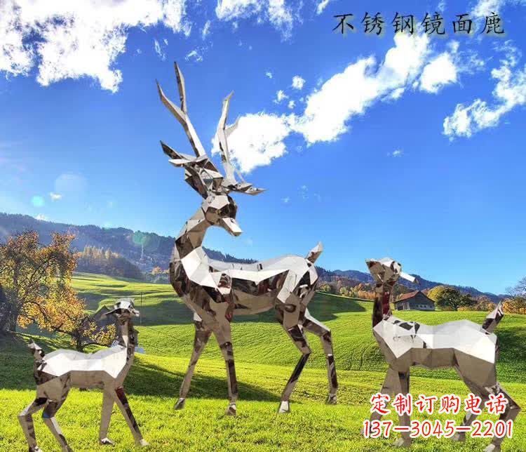 潍坊不锈钢鹿精美的动物雕塑