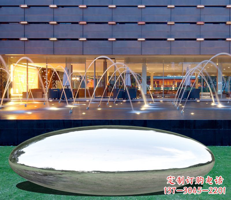 潍坊不锈钢镜面鹅卵石雕塑