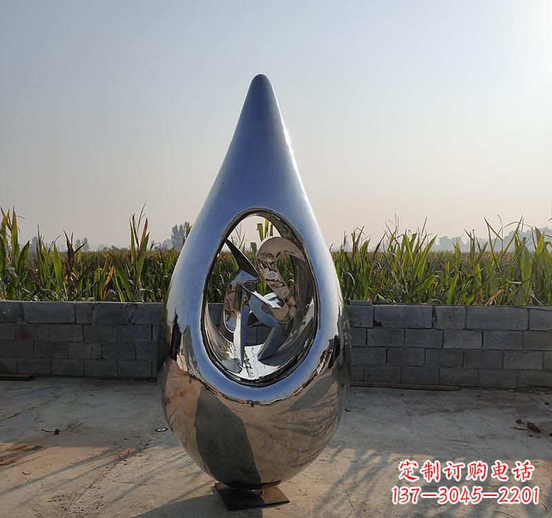 潍坊不锈钢水滴雕塑展现自然之美