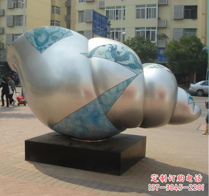 潍坊不锈钢海螺雕塑艺术的精美融合