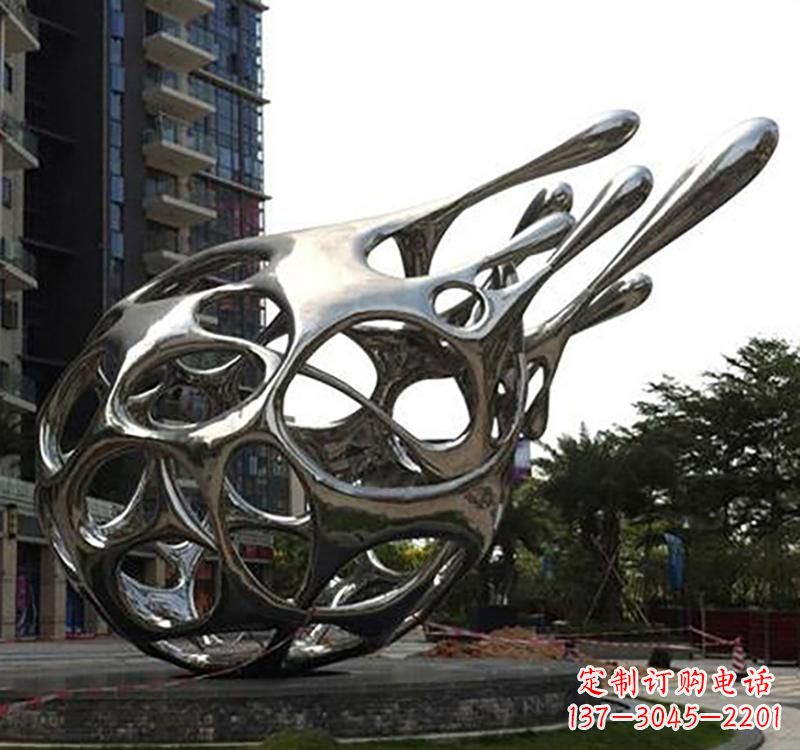 潍坊不锈钢镜面火龙果雕塑精致的艺术瑰宝